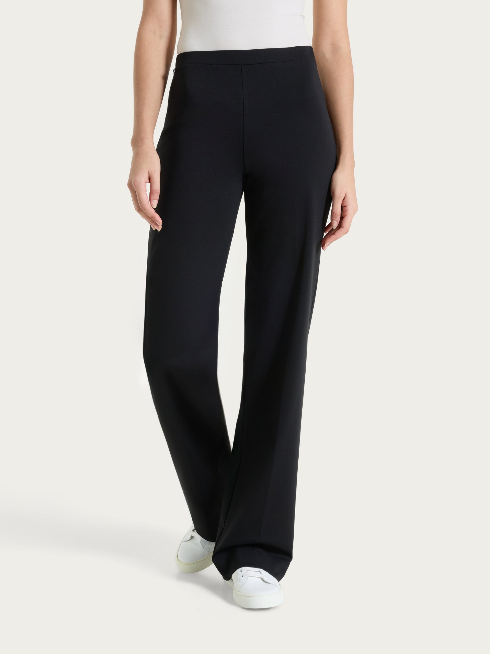 Pantalone ampio in Compact Light Neri Donna - Ragno