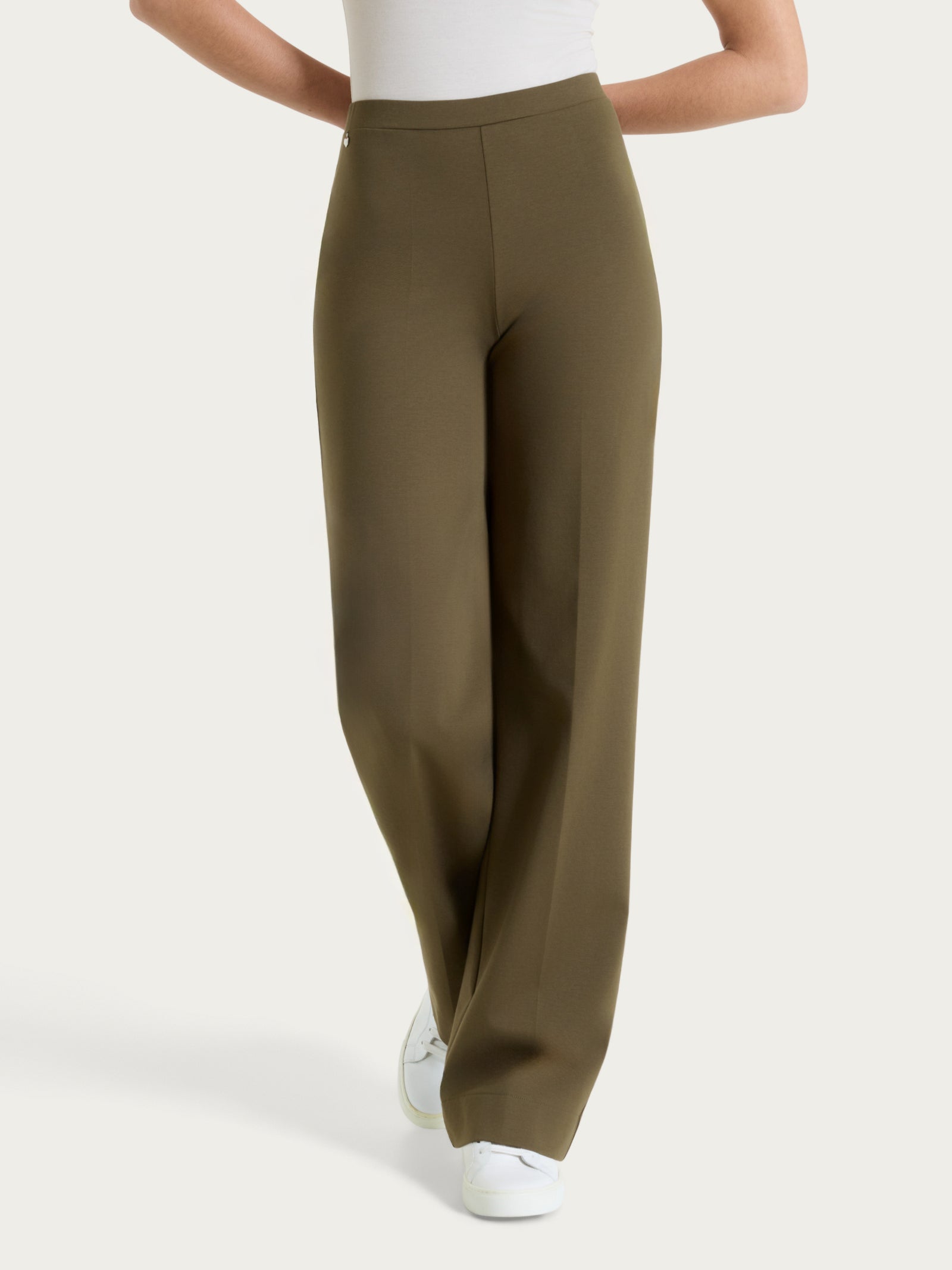 Pantalone ampio in Compact Light Verdi Donna - Ragno