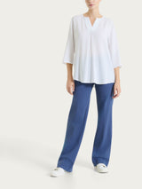 Wide pants in Compact Light Blue Women's - Ragno