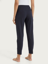 Pantalone a carota con tasche in Jersey di Cotone Blu Donna - Ragno