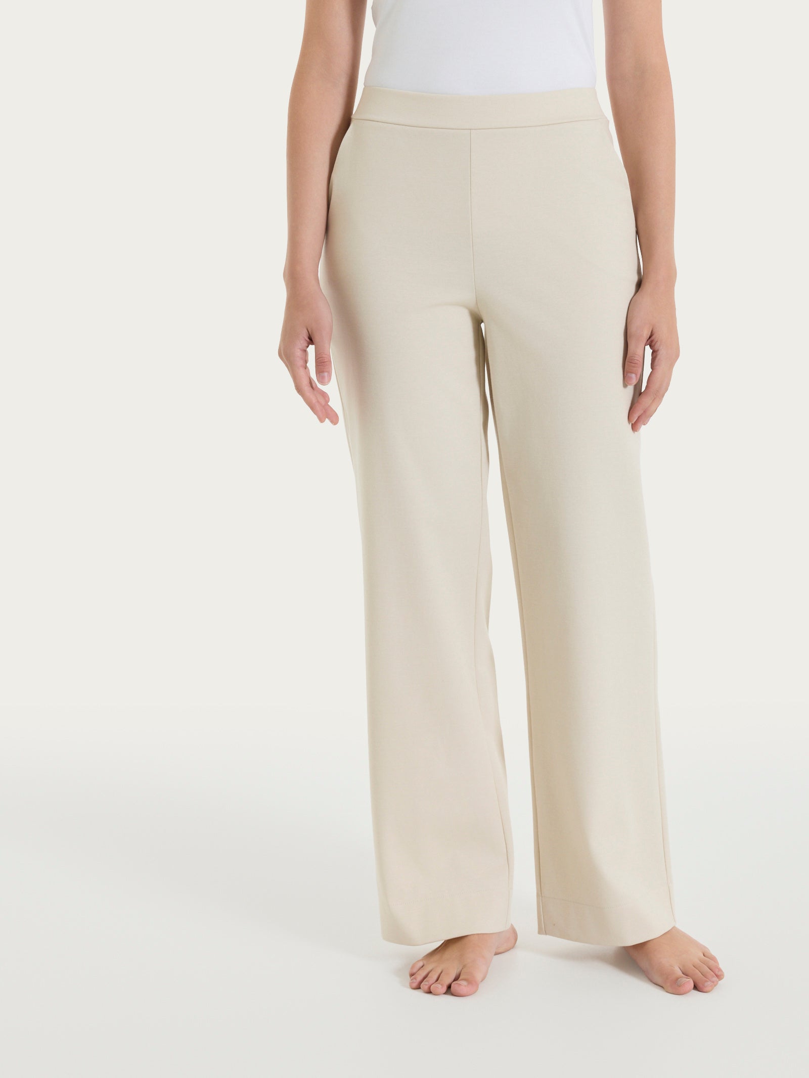 Pantalone ampio con tasche in  Jersey di Cotone Bianchi Donna - Ragno