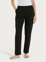 Pantalone dritto con tasche in Jersey di Cotone Neri Donna - Ragno