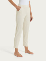 Pantalone dritto con tasche in Jersey di Cotone Bianchi Donna - Ragno