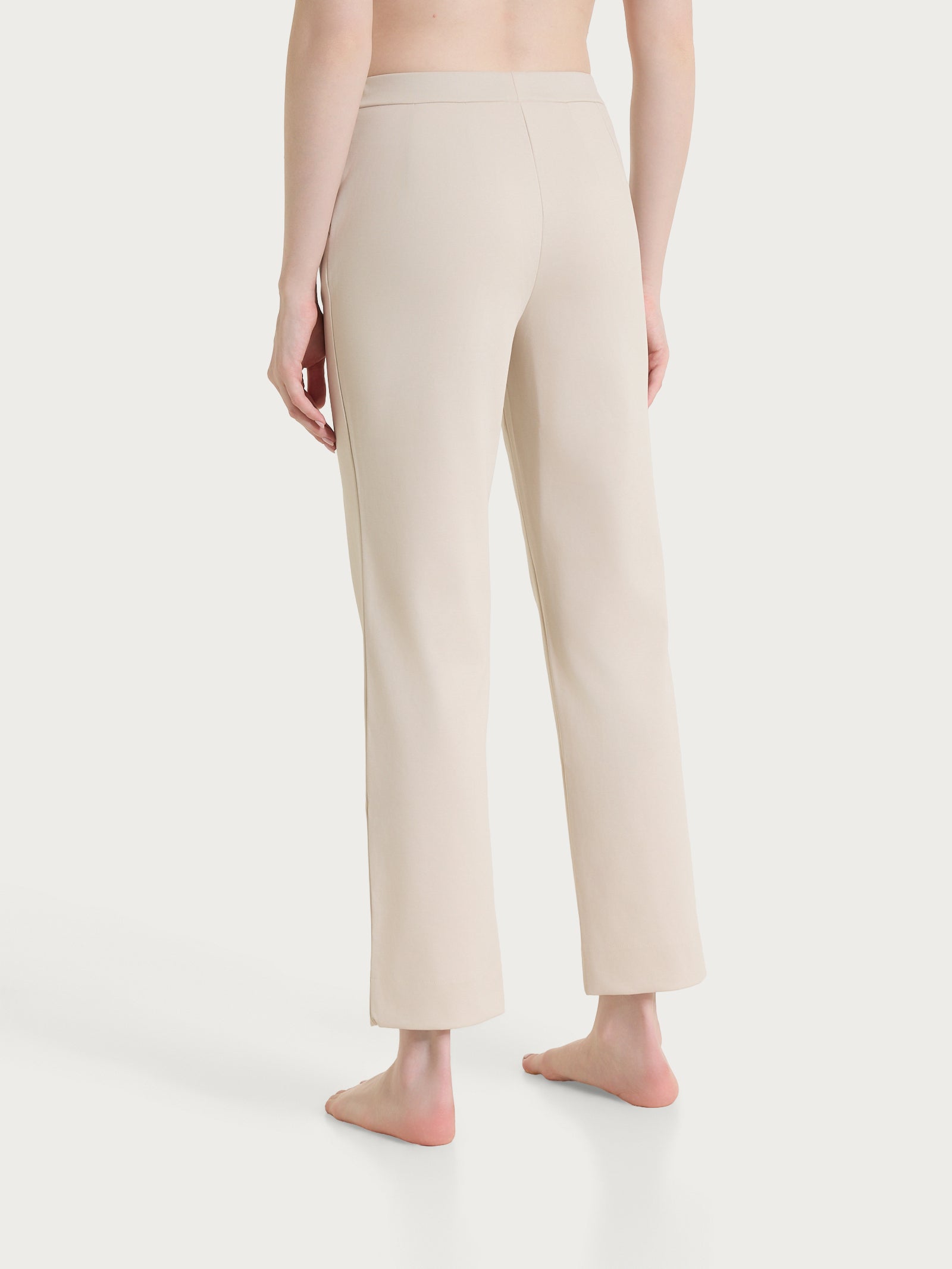 Pantalone dritto con tasche in Jersey di Cotone Bianchi Donna - Ragno
