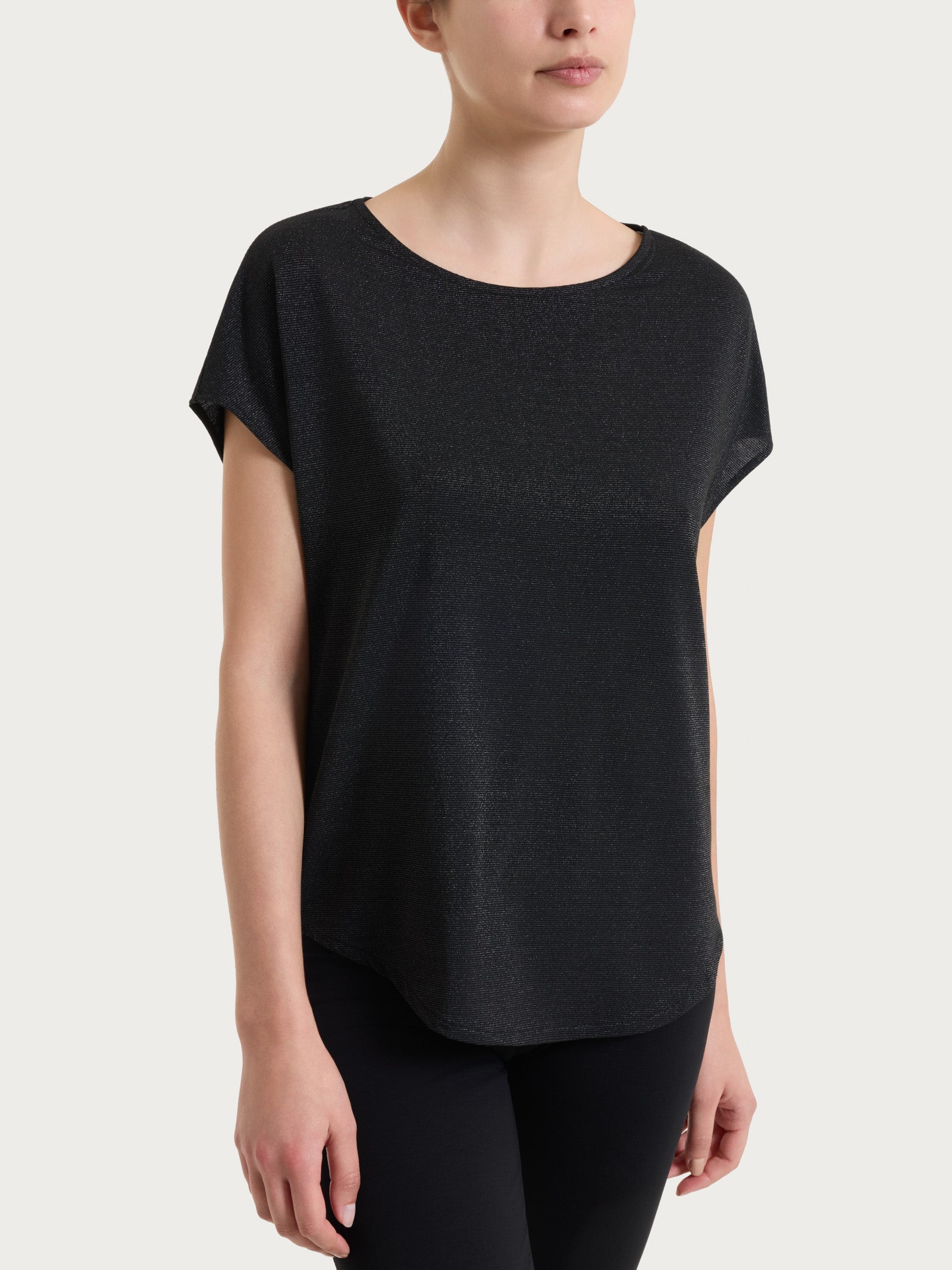 Maglietta con manica corta kimono in Summer Light Neri Donna - Ragno