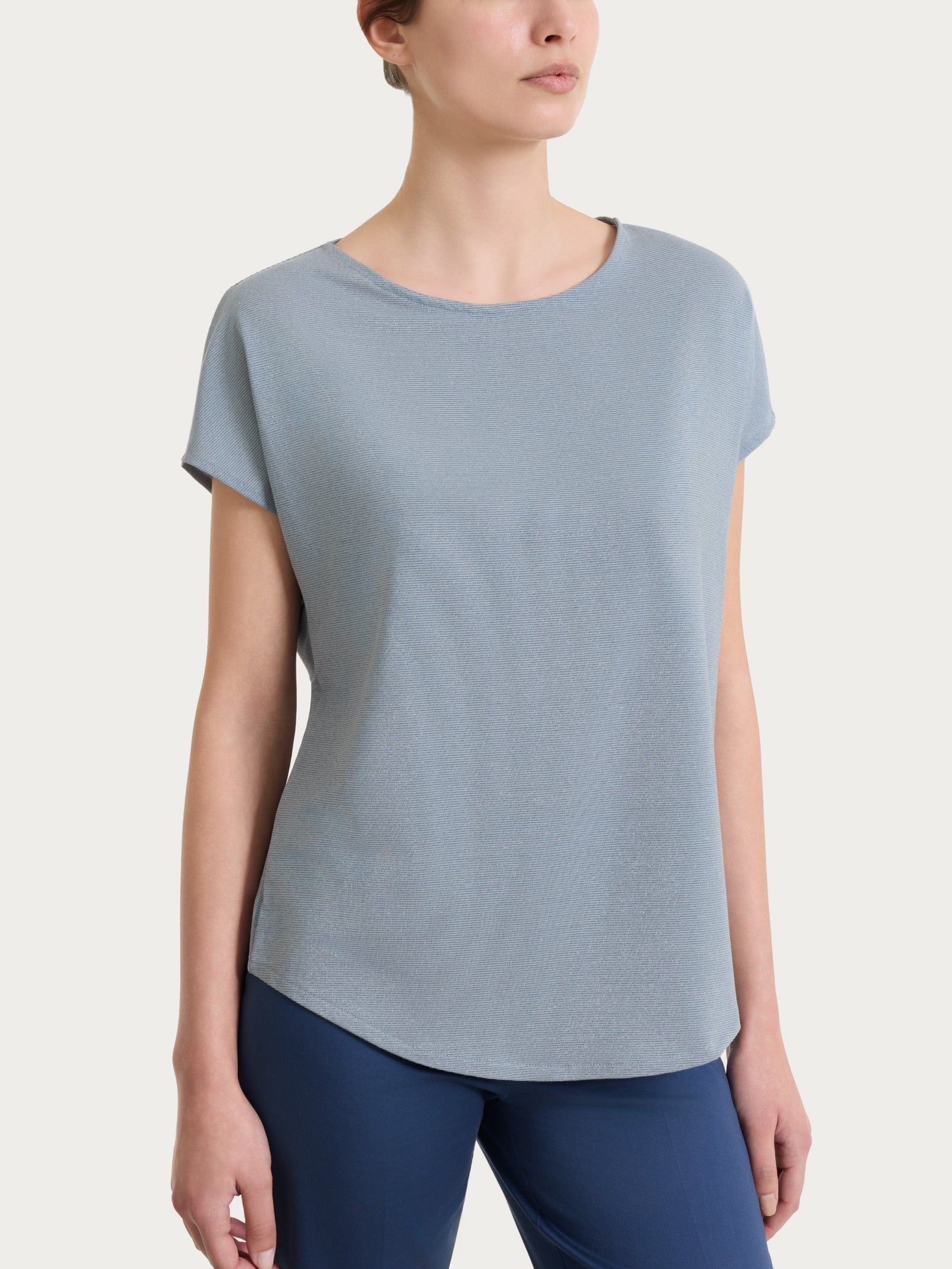 Maglietta con manica corta kimono in Summer Light Blu Donna - Ragno