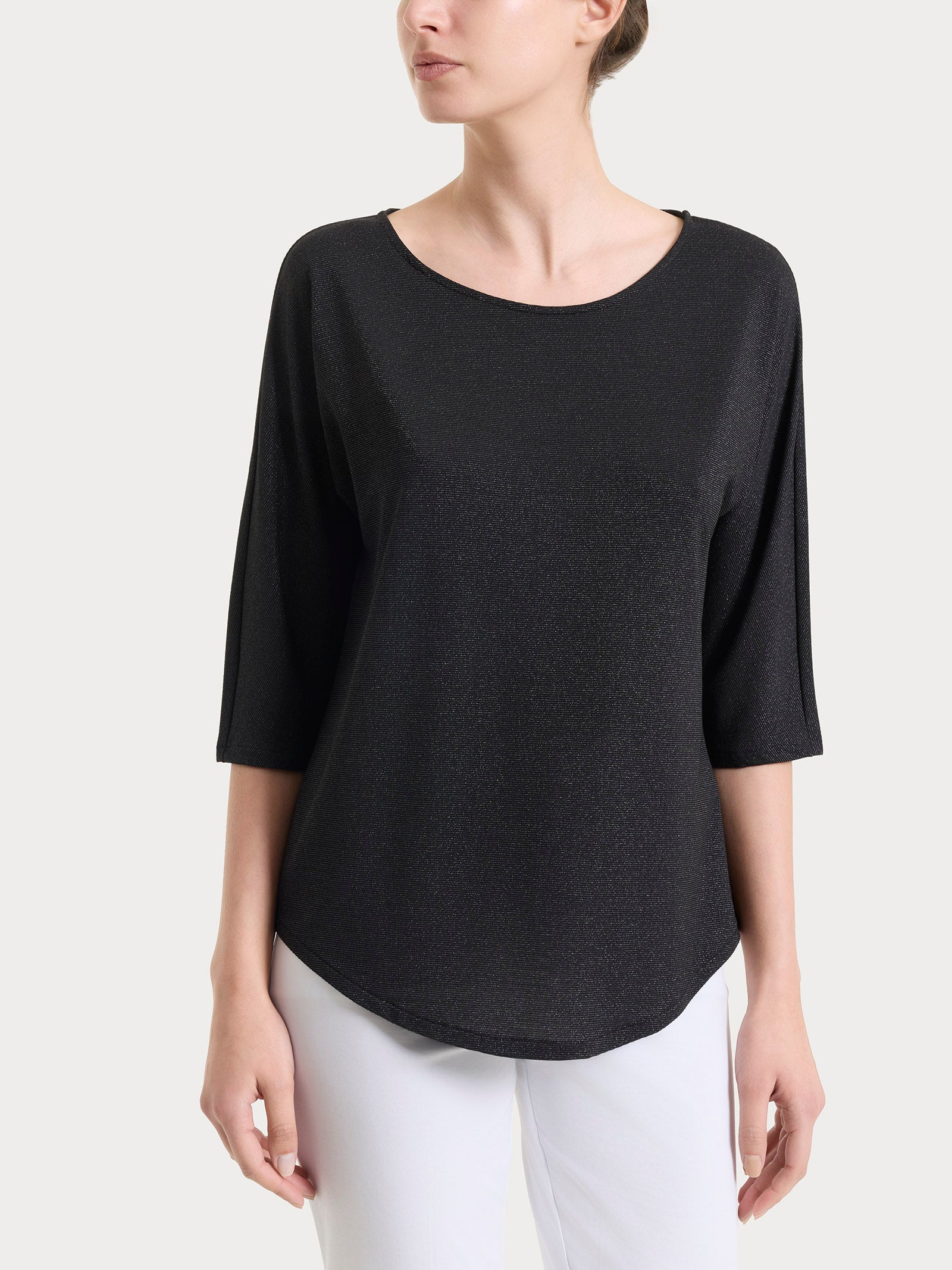 Maglietta con manica 3/4 kimono in Summer Light Neri Donna - Ragno