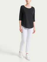 Maglietta con manica 3/4 kimono in Summer Light Neri Donna - Ragno