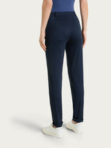 Pantalone chino slim con tasche in Satin Power Blu Donna - Ragno