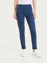 Pantalone chino slim con tasche in Satin Power Blu Donna - Ragno