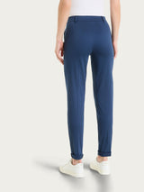 Pantalone chino slim con tasche in Satin Power Blu Donna - Ragno
