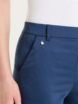 Pantalone chino slim con tasche in Satin Power Blu Donna - Ragno