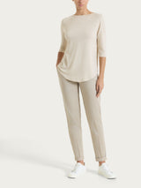 Pantalone chino slim con tasche in Satin Power Marroni Donna - Ragno