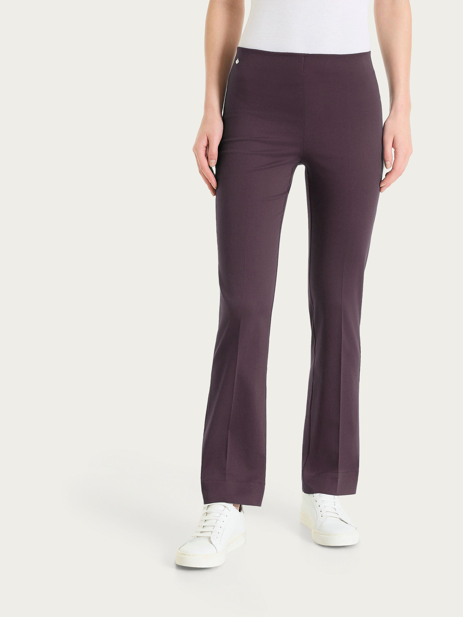 Pantalone capri dritto in Satin Power Viola Donna - Ragno