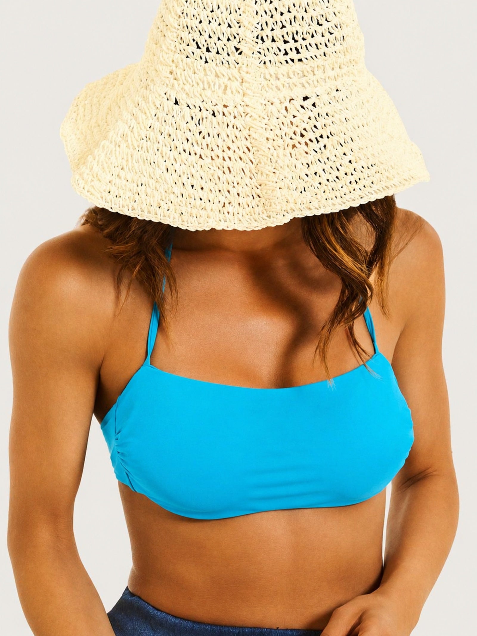 Reggiseno a fascia in Microfibra Stretch Azzurri Donna - Ragno