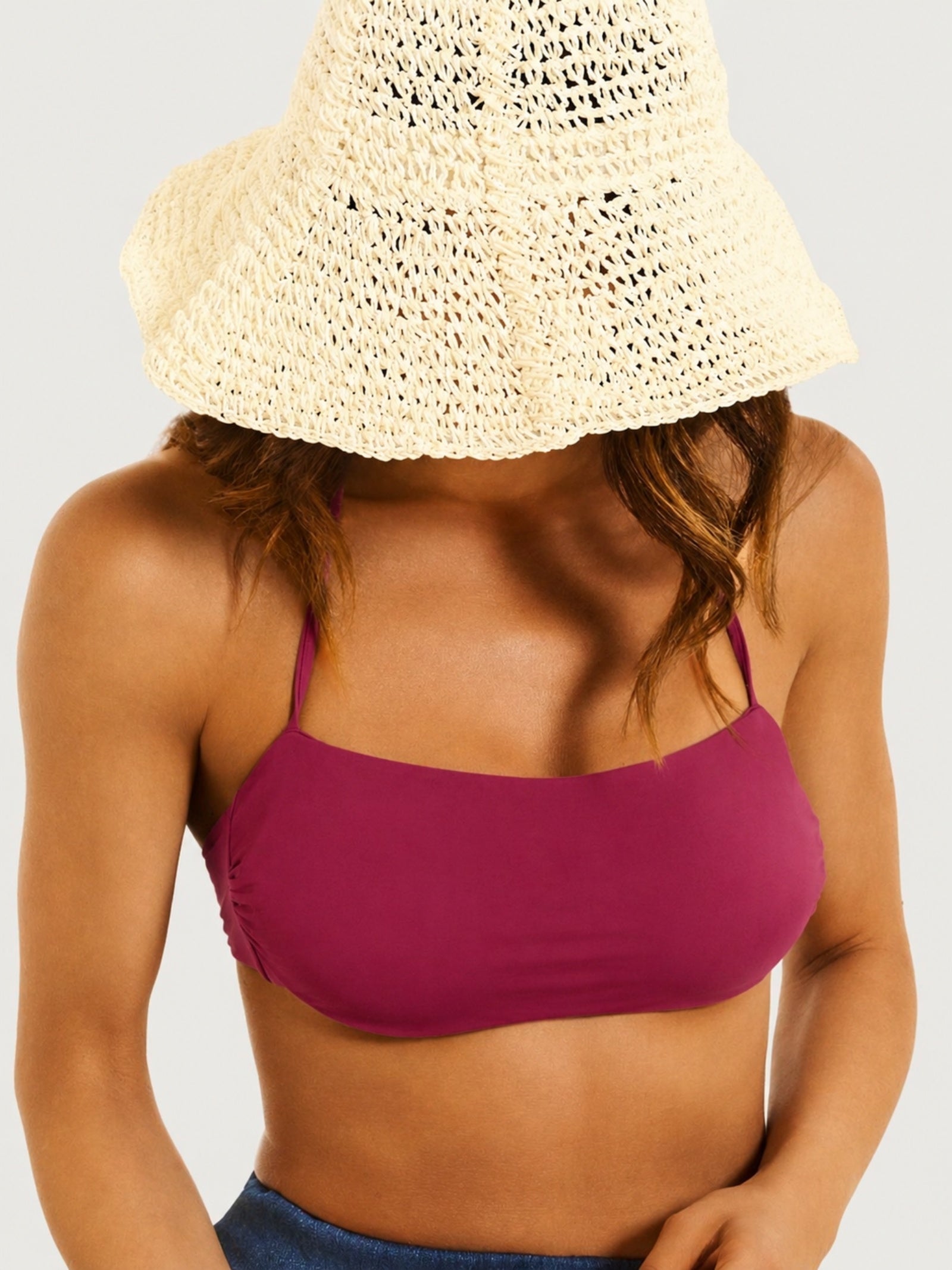 Stretch-Mikrofaser-Bandeau-BH für Damen in Rot – Ragno
