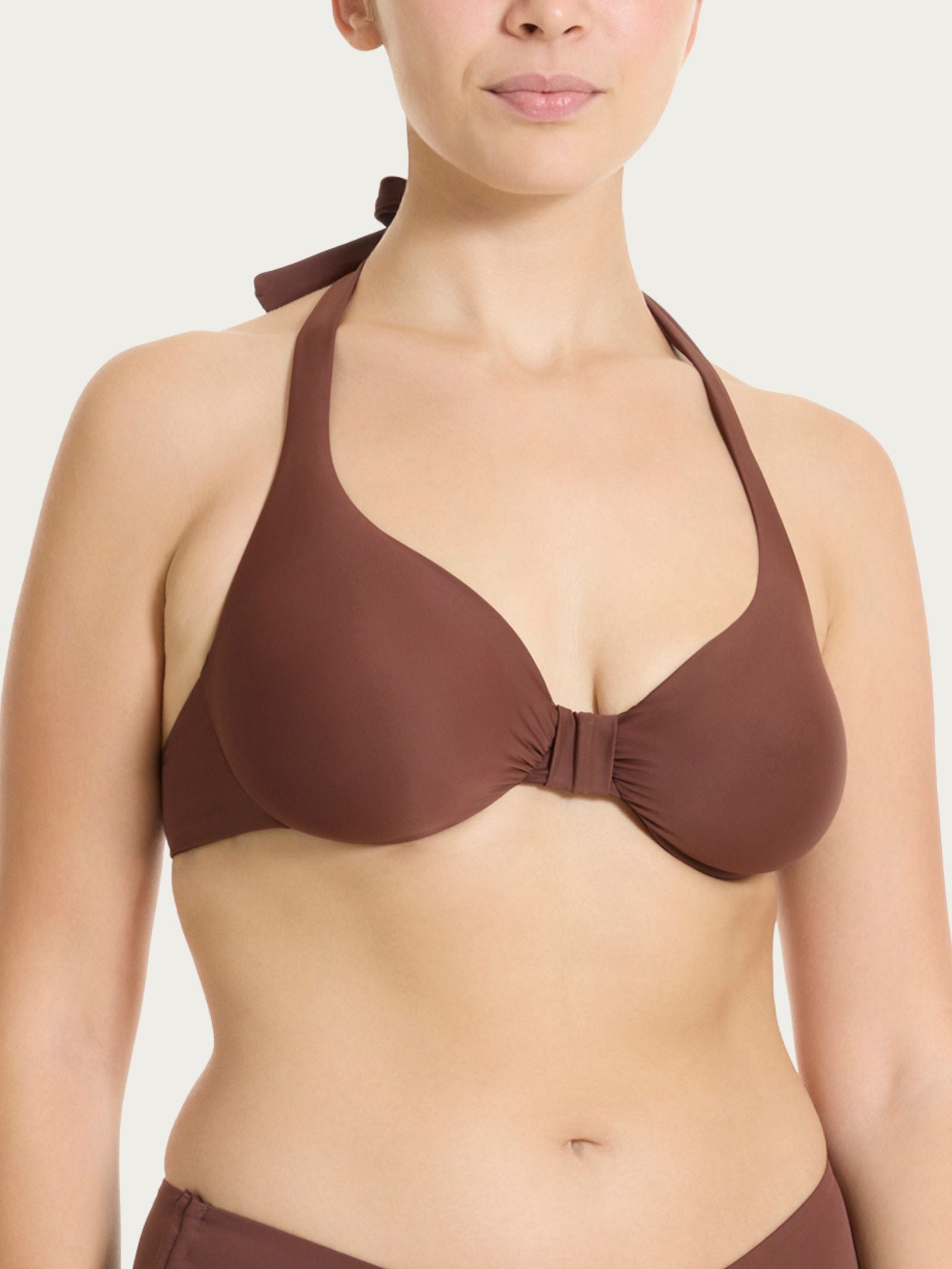Reggiseno con ferretto in Microfibra Stretch Marroni Donna - Ragno