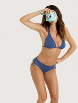 Reggiseno a triangolo personalizzabile in Microfibra Stretch Blu Donna - Ragno