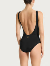 Costume intero con nodo in Microfibra Stretch Neri Donna - Ragno