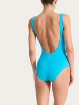 Costume intero con nodo in Microfibra Stretch Azzurri Donna - Ragno