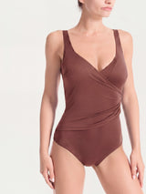 Costume intero con sostegno in microfibra stretch Marroni Donna - Ragno