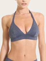 Reggiseno a triangolo in Microfibra Stretch Lurex Blu Donna - Ragno