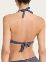 Reggiseno a triangolo in Microfibra Stretch Lurex Blu Donna - Ragno