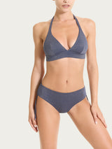 Reggiseno a triangolo in Microfibra Stretch Lurex Blu Donna - Ragno