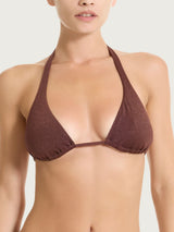 Reggiseno a triangolo personalizzabile in Microfibra Stretch Lurex Marroni Donna - Ragno