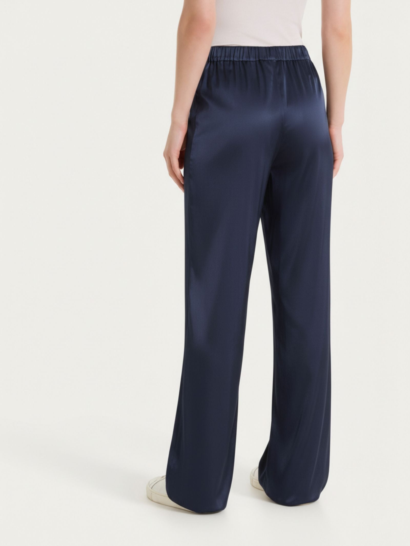 Pantalone ampio in Stretch Satin Blu Donna - Ragno