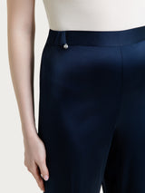 Pantalone ampio in Stretch Satin Blu Donna - Ragno