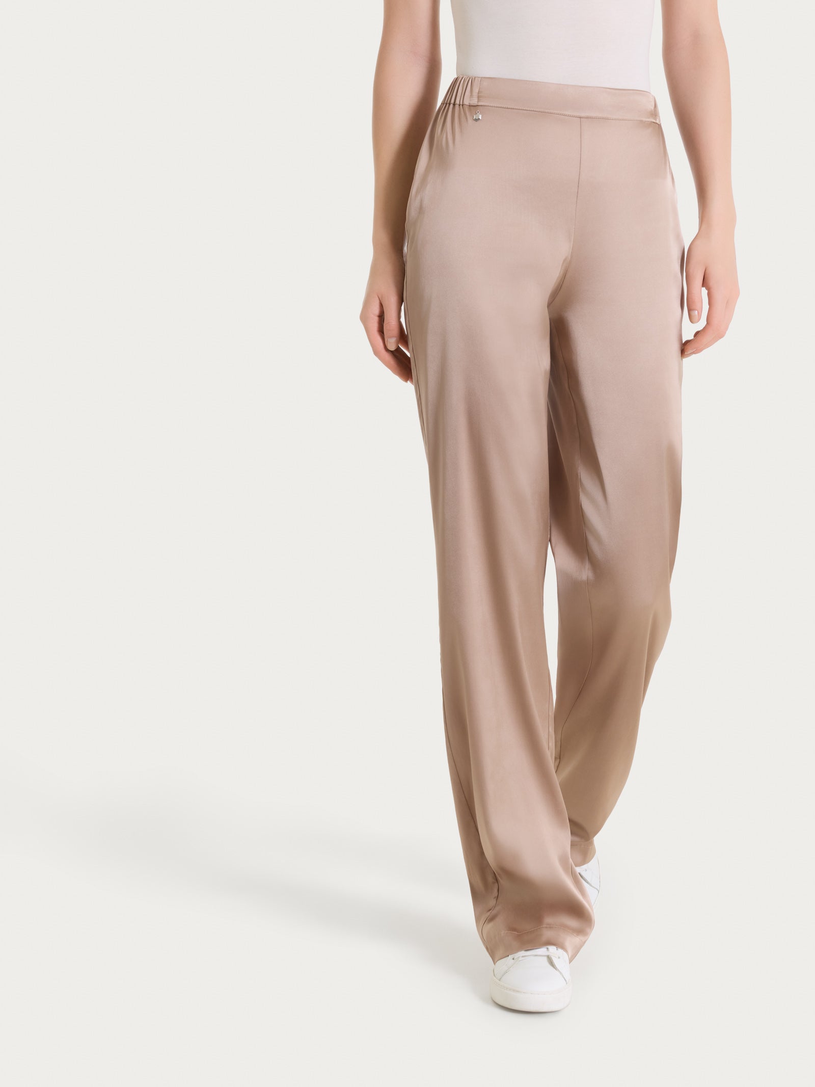 Pantalone ampio in Stretch Satin Marroni Donna - Ragno