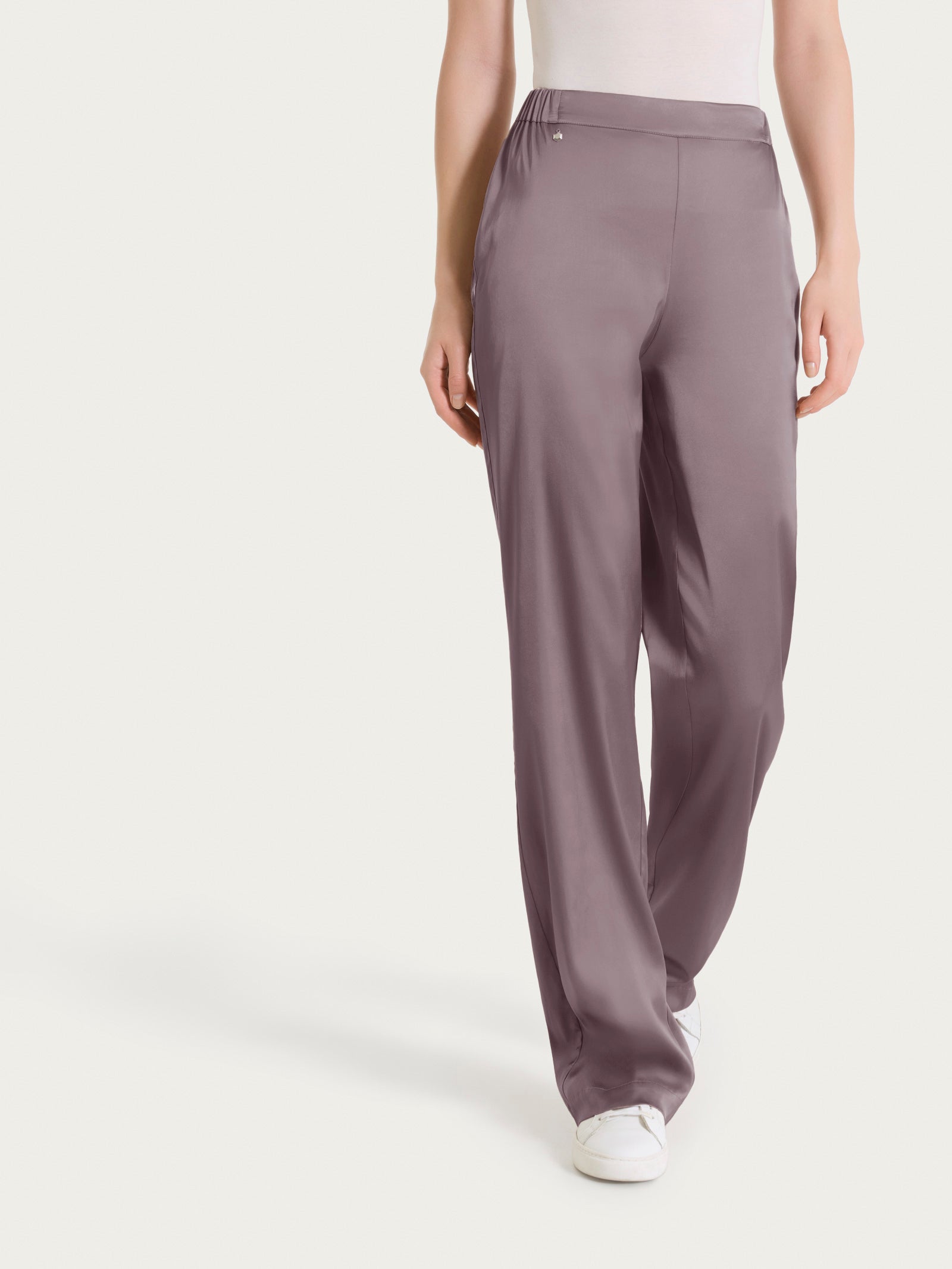 Pantalone ampio in Stretch Satin Marroni Donna - Ragno