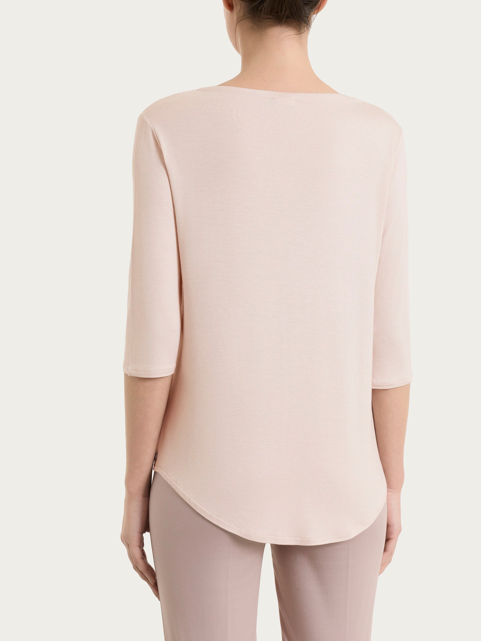 Maglietta con scollo a V incrociato e manica 3/4 in Viscosa Summer Rosa Donna - Ragno