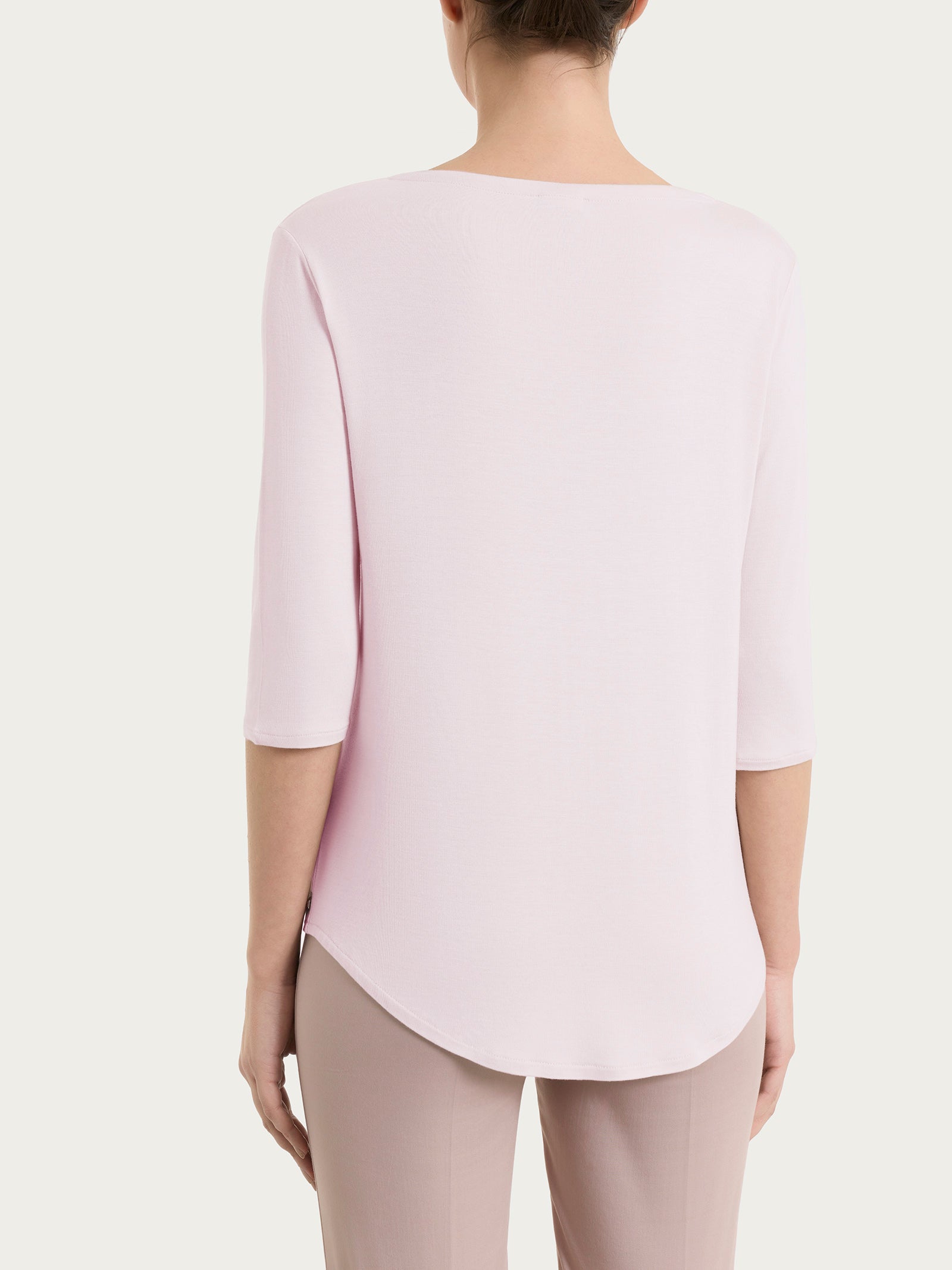 Maglietta con scollo a V incrociato e manica 3/4 in Viscosa Summer Rosa Donna - Ragno