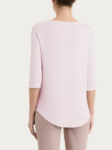 Maglietta con scollo a V incrociato e manica 3/4 in Viscosa Summer Rosa Donna - Ragno