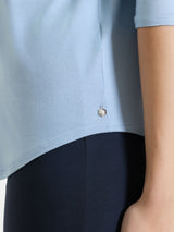 Maglietta con scollo a V incrociato e manica 3/4 in Viscosa Summer Azzurri Donna - Ragno