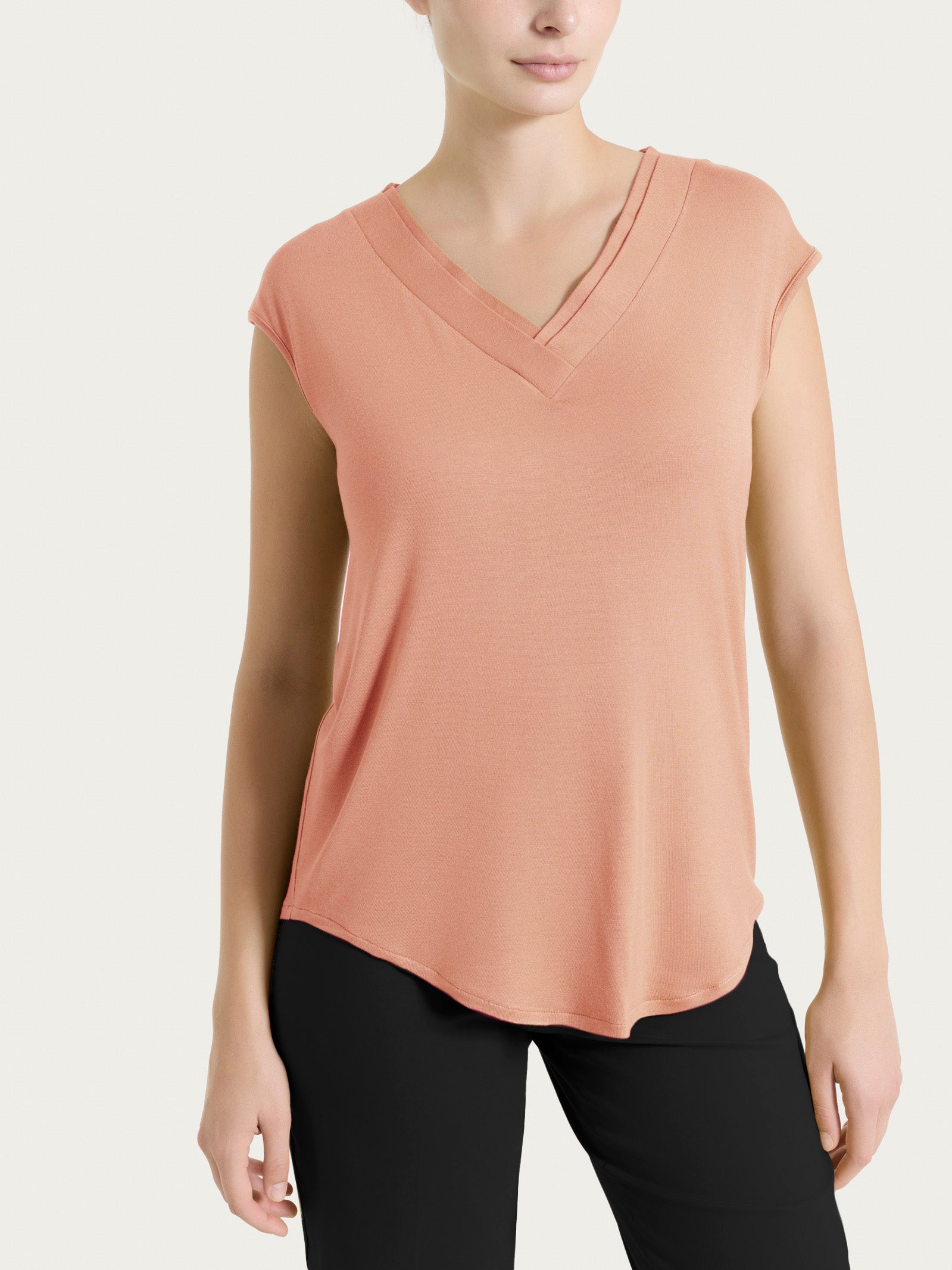 Maglietta con scollo a V incrociato in Viscosa Summer Arancioni Donna - Ragno