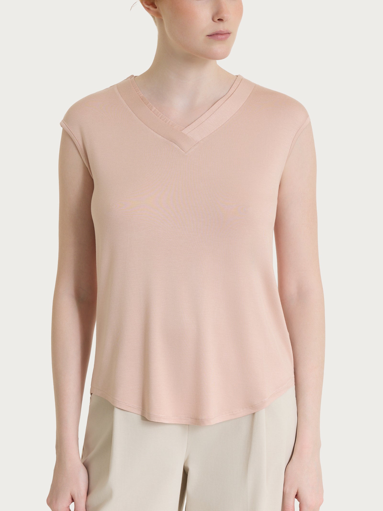 Maglietta con scollo a V incrociato in Viscosa Summer Rosa Donna - Ragno