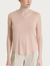 Viscosa Summer T-Shirt mit V-Ausschnitt Pink für Frauen - Ragno