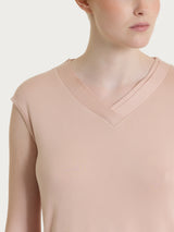 Viscosa Summer T-Shirt mit V-Ausschnitt Pink für Frauen - Ragno