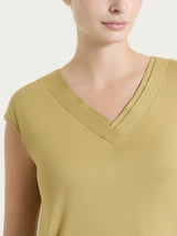 Maglietta con scollo a V incrociato in Viscosa Summer Verdi Donna - Ragno