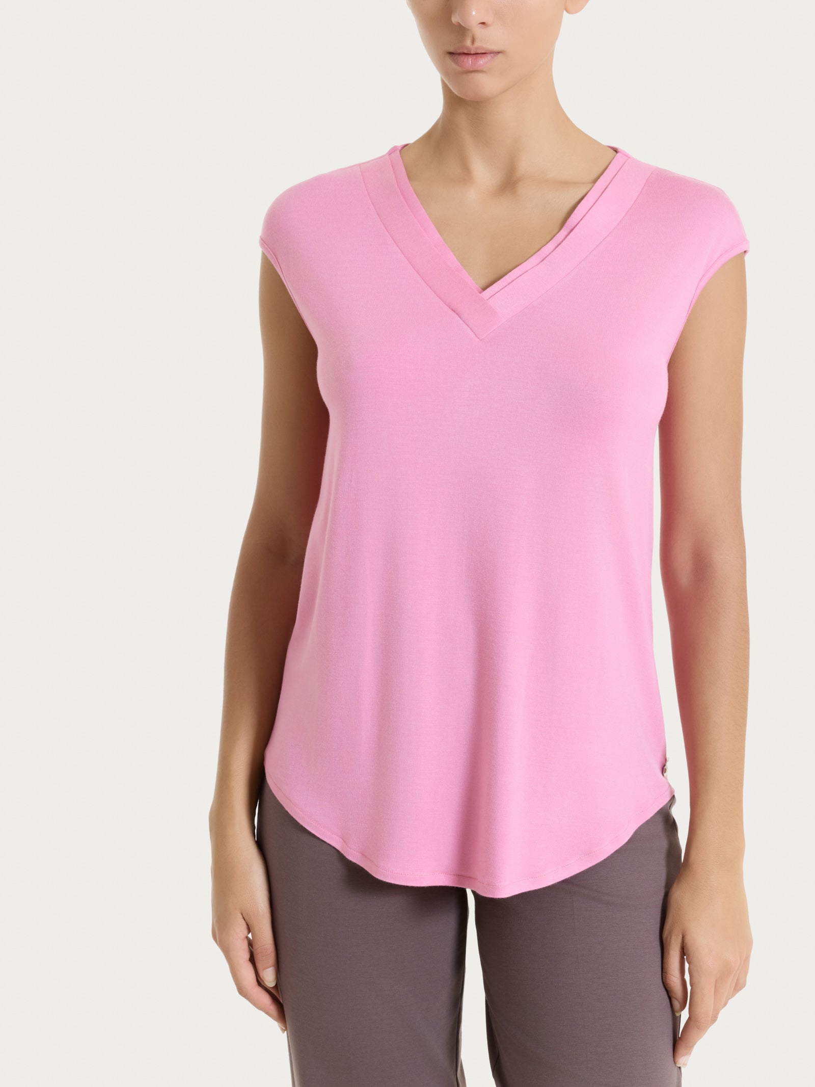 Maglietta con scollo a V incrociato in Viscosa Summer Rosa Donna - Ragno