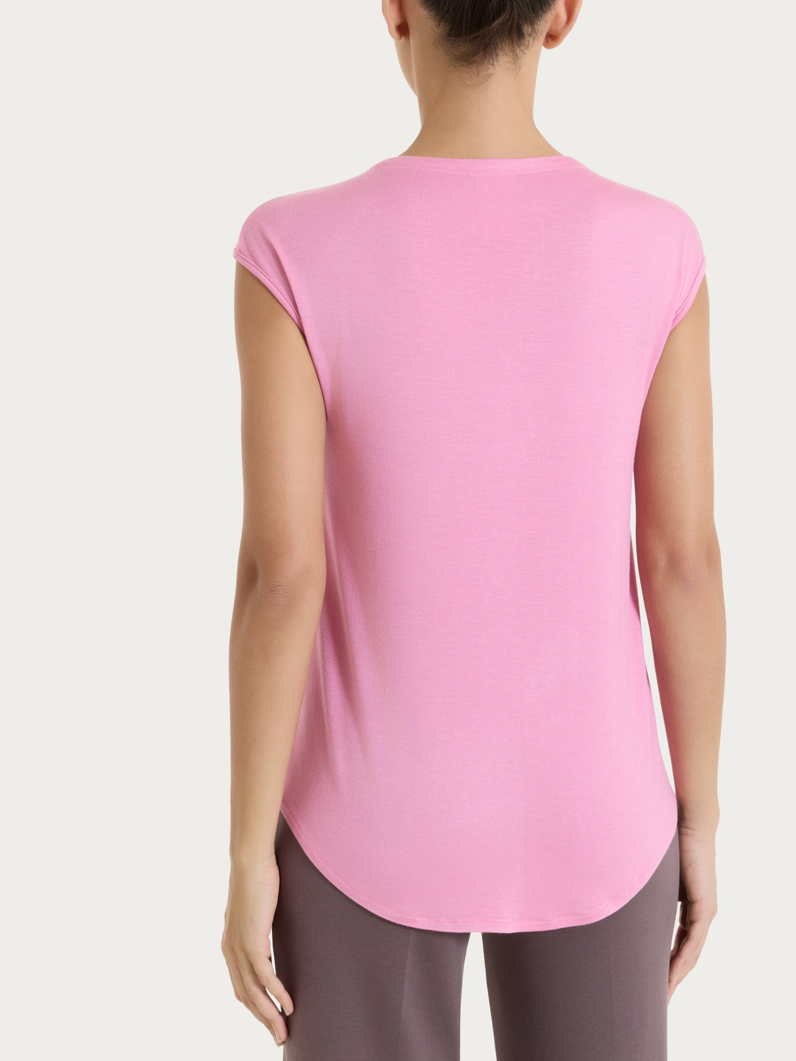 Maglietta con scollo a V incrociato in Viscosa Summer Rosa Donna - Ragno