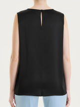 Top con spalla larga in Stretch Satin Neri Donna - Ragno