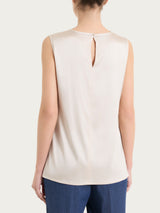 Top con spalla larga in Stretch Satin Bianchi Donna - Ragno