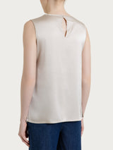 Top con spalla larga in Stretch Satin Bianchi Donna - Ragno
