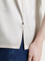 Top con spalla larga in Stretch Satin Bianchi Donna - Ragno