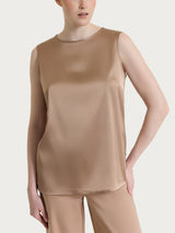 Top con spalla larga in Stretch Satin Marroni Donna - Ragno