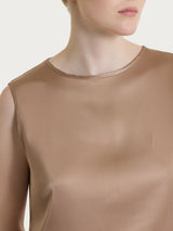 Top con spalla larga in Stretch Satin Marroni Donna - Ragno